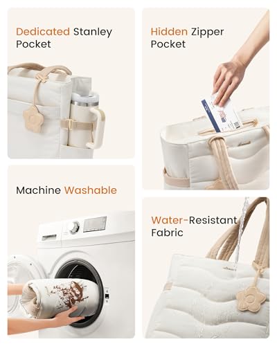 LOVEVOOK Tote Bag para mujeres Bolsa acolchada con cierre miniatura 5