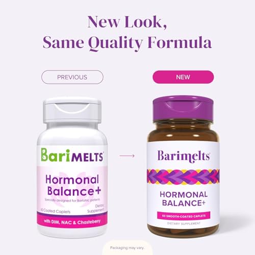 Image of BariMelts Hormonal Balance+ for GLP-1 Users and Bariatric Patients - DIM, NAC & Chasteberry Supports Hormone Balance for Women - 180 Smooth-Coated Caplets (3-Month Supply)
