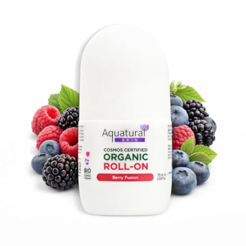 Image of Organic Deodorant Women & Men Roll On, Natural Formula for Sensitive Skin, Long-Lasting Odor Protection, Berry Fusion Scent 2.53 Fl Oz