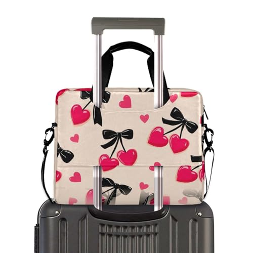 Funda para portátil ALAZA negro con patrón de corazones rosa miniatura 4
