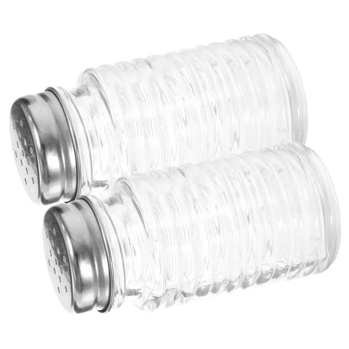 PRETYZOOM 2-piece Salt Pepper Shaker Set Small Spice Dispenser for Kitchen Glass Pepper Shaker Shaker for Restaurant Random Style