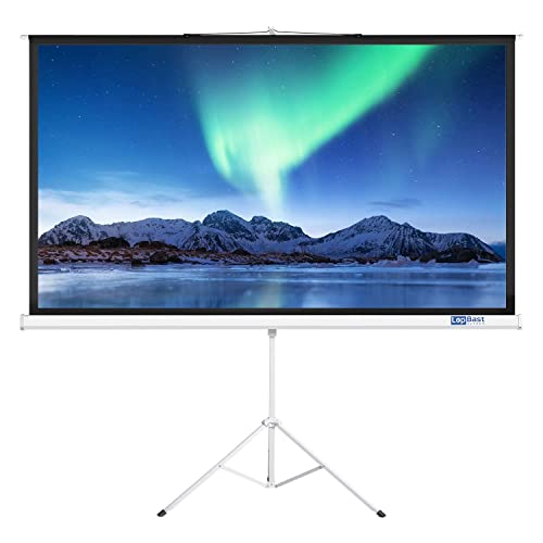 Projector Screen with Stand 108-INCH Indoor Outdoor 16:9 1.2 Gain PVC Movie Projection Screen 4K 8K 3D Ultra HD HDR Wrinkle-Free Design for Home Theater Movie Theatre Cinema Office Game