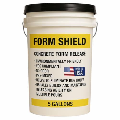 Walttools Form Shield Concrete Form Release Agent – Water-Based, VOC-Compliant, Non-Toxic Mold & Form Release for Concrete – Leaves Clean, Bug-Hole-Free Finish & Extends Form Life