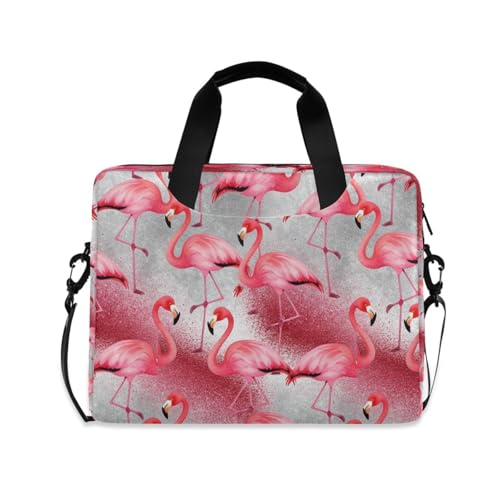 Funda para laptop portátil 15.6 pulg con correa y asa gris flamenco miniatura 1