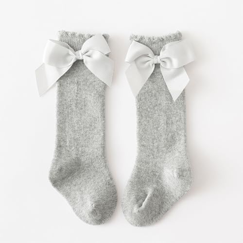 Image of SYGA Baby Long Socks Cotton, Over The Knee, No Tightness, High-Top, Bow Pattern