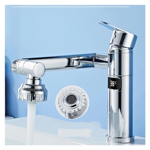 Robinet de lavabo en laiton affichage numérique mitigeur salle de bain 2 modes