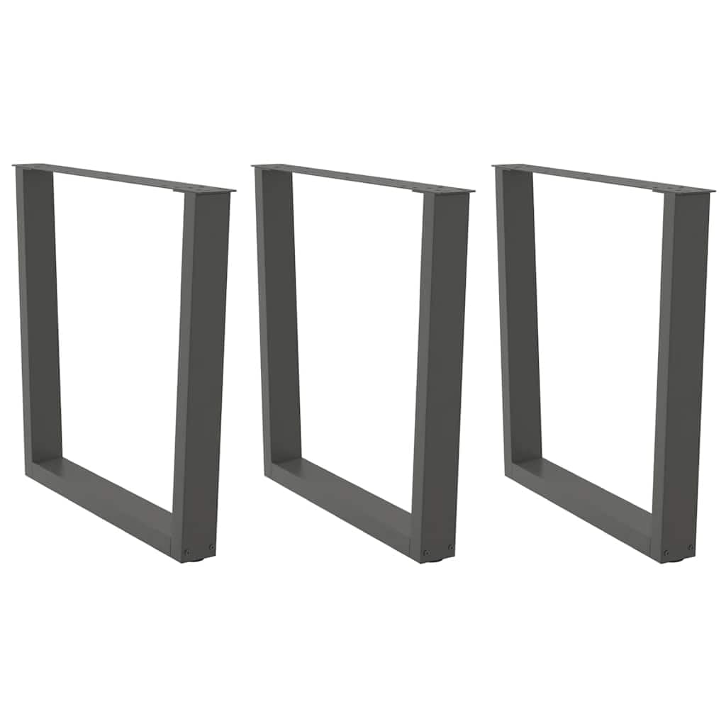 Pieds de table à manger en V anthracite 80x72cm en acier thermolaqué