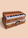 JPSK IMPEX 9 Stopper Wooden Harmonium with Coupler – Double Reed Harmonium, 42 Keys, A440 Hz Tuned, Premium Indian Cedar Wood, Multi-Fold Bellows, Handmade Musical Instrument