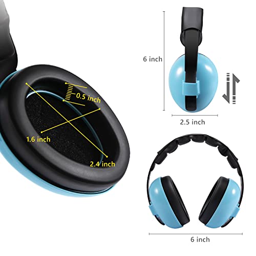 Dison Kids Noise Reduction Earmuffs, Baby Ear Protection Noise Cancelling Headphones, Hearing Protection Earmuffs For Toddler(3-36 Months), Comfortable & Adjustable Infant Ear Muffs For Airplane, Blue #TOP1