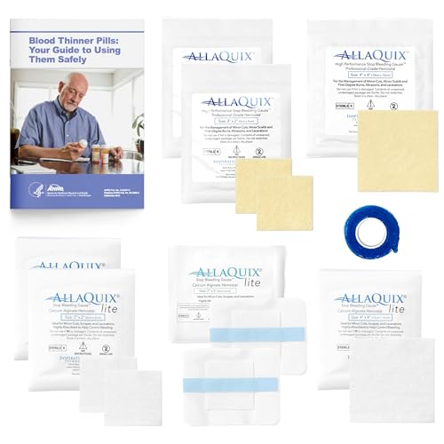 AllaQuix Stop Bleeding Gaze - Juego de vendaje hemostático para adelgazar la sangre