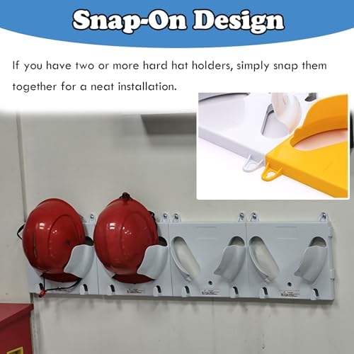 Hard Hat Storage Rack Wall Mount - No Drill Installation for Workshop, Fire Station, Office Helmet Display & Organization - Durable, Space-Saving Solution