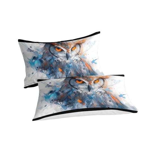 Housse de couette 200x200 hiboux avec taies lit double