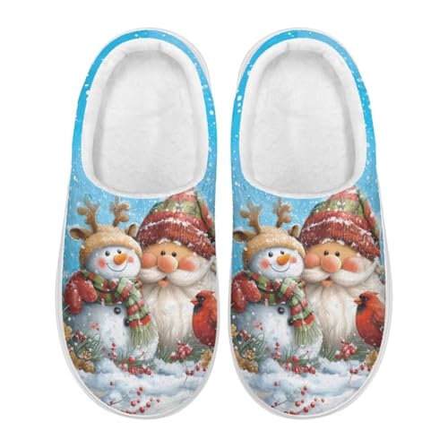 Christmas Slip-on House Slippers for Women Men Soft Plush Fluffy Warm Indoor House Home Winter Shoes Home Slippers