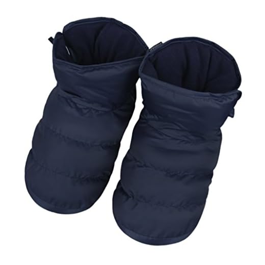 Clobeau Women's Slipper Boots Winter Warm Home Down Bedroom House Slipper Bootie Shoes Navy Blue