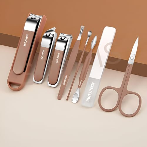 Image of Travel Nail Grooming Kit 8-in-1 Stainless Steel Manicure Set