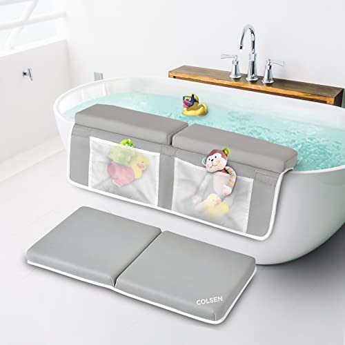 Image of colsen Bath Kneeler and Elbow Rest Pad Set, 1.5 inch Thick Kneeling Pad for Elbow, Knee & Arm Support - Large Bathtub Kneeling Pad with Toy Organizer