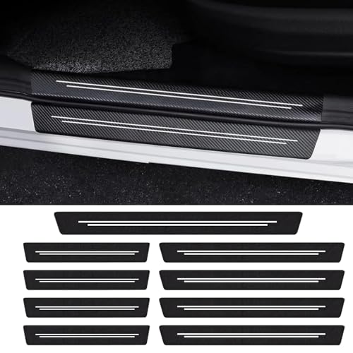 Lot de 9 seuils de portière de Voiture universels en Fibre de Carbone, Protection Anti-rebondissement, compatibles avec Une Grande variété de modèles de...