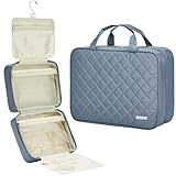 FINDCOZY Toiletry Bag Travel Bag with Hanging Hook, Cosmetic Bag, Travel Makeup Organizer for Women, Gray