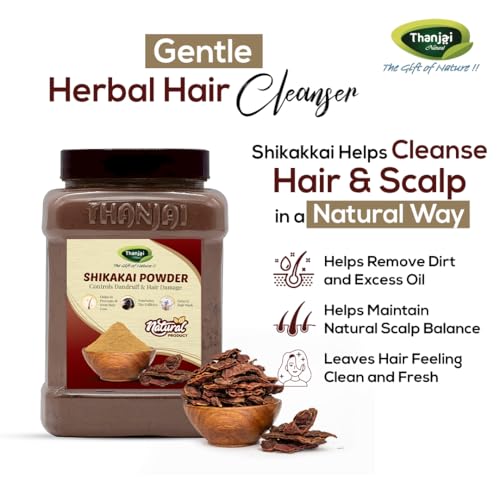 Image of Thanjai Natural Shikakkai Powder 250g Jar Pure and Natural Hair Conditioner | Natural