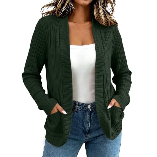 Womens Cardigan Open Front Knit Sweaters Lightweight Coat with Pockets - image 1