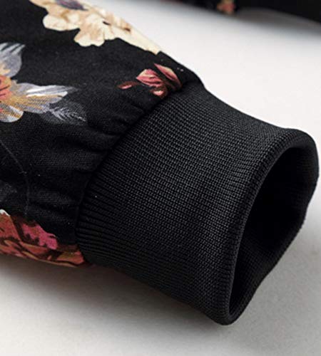 Scofeel Embroidered Floral Pattern Men Classic Bomber Jacket Coat Plus Size #TOP3