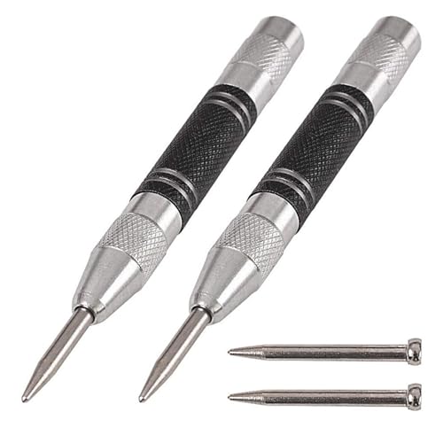 2Pcs Automatic Centre Punching General Woodworking Metal Drill Adjustable Spring Loaded Automatic Punching Hand Tools