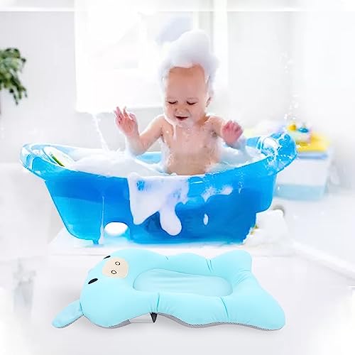 Image of Baby Bath Support Cushion, Floating Adjustable Soft Bath Pillow, Cushioned Support Parent Assist Tray Infant Bath Support Seat Baby Bath Pillow for Newborn Infants (Light Blue)