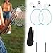 Lljsszr Badminton Set with Carry Bag for Two and Shuttlecock for Sports, Green