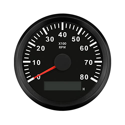 Compteur de tr/min 0-8000 tr/min avec indicateur horaire et rétroéclairage étanche 85mm