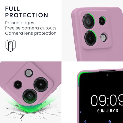 Image of Elzzi Microfiber Candy Case for Poco X6 5G / Mi Redmi Note 13 Pro 5G Smooth Touch Cushion Liquid Soft Silicone Gel Rubber Phone Cases Non-Slip Full Body Protective Shockproof Back Cover - OG Lilac