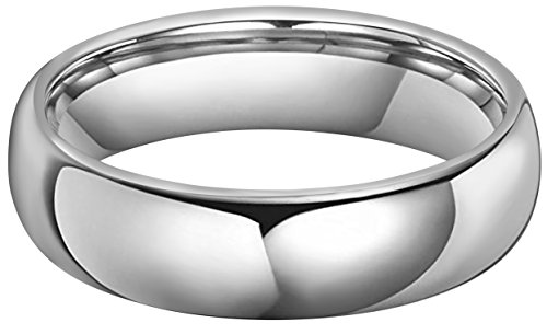 Crownal 4Mm 6Mm 8Mm 10Mm Tungsten Wedding Band Ring Men Women Plain Dome Polished Size Comfort Fit Size 3 To 17 (6Mm,10) #TOP1