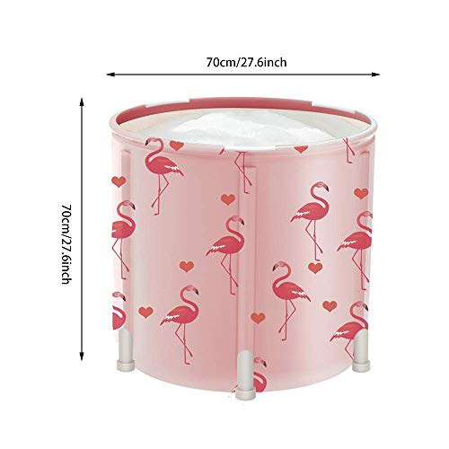 Luckup Portable Bathtub Foldable Free Standing Soaking Bath Tub Easy To Install, Eco-Friendly Bathtub Bathroom Spa,Thickening With Thermal Foam To Keep Temperature,Pink Flamingo #TOP1