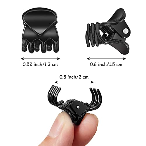 100 Pieces Mini Hair Claw Clip Plastic Small Colorful Hair Clamps Clips Tiny No-Slip Jaw Hair Clip With Box Container For Women Girls Styling Hair Accessories (Classic Colors) #TOP4