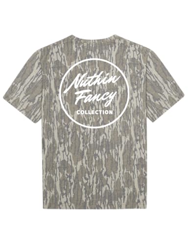 Nuthin Fancy CO Graphic Logo Tee Classic T-Shirt with Bold Back Logo Design Mossy Oak - Original Bottomland Large