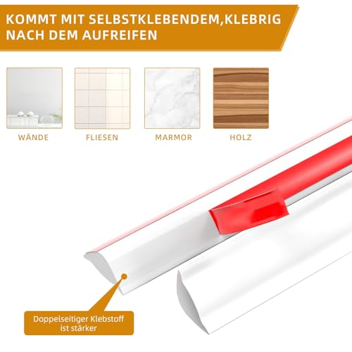 Flexible Selbstklebend Zierleisten Deckenleisten, TPE Dreieck Zierleiste Decken Und WandüBergang, Abschlussleiste Küchenarbeitsplatte Wandkanten (3M,12mm*9mm,Weiß)