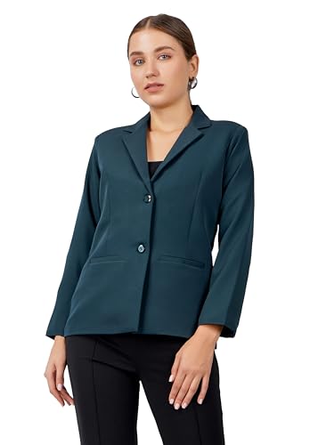 Image of modny Women's Formal Cotton Blazer | Single-Breasted, Button Closure, Long Sleeves Blazer for Girls | Professional Outfit for Office & Meetings