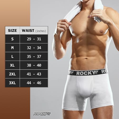ROCKY Men's Boxer Briefs 4-Way High Performance Pouch Underwear, 2-Pack Tagless4