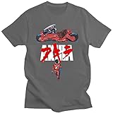 Nesthome Anime Akira Camiseta Hombre Mujer Camisetas Unisex Manga Manga Corta Verano Gran Tamaño, gris oscuro, L