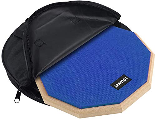 Silent 2-Sided Drum Practice Pad with Sticks - 8" Blue - Image 3