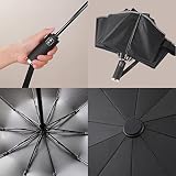 BAODINI UPF 50+ UV parasol chroniący przed słońcem, odwrócony, kompaktowy parasol na deszcz, automatyczny, odwrócony, wiatroszczelny parasol (2-czarny)