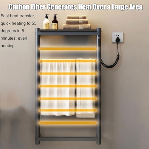 Toallero calefactable de acero inoxidable impermeable con control de temperatura de pared 3