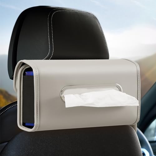 Image of WHHMK Large Car Tissue Holder Refill Easily Clamshell Opening, Grey 1PC