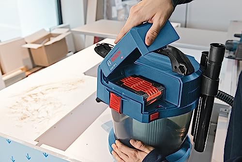 Image of BOSCH GAS18V-3N 18V Cordless Wet Dry Vacuum, 2.6 Gallon Portable Shop Vac & Dust Extractor with HEPA Filter (Bare Tool)