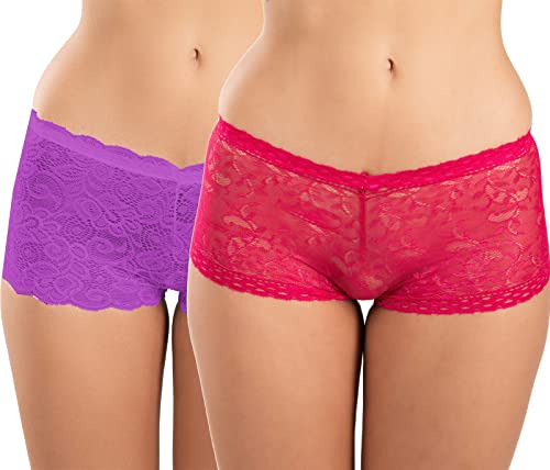 Image of FIMS - Fashion is my style Cotton Lycra Net Boy Short Panty for Womens, Mid Rise, Satin, Hipster Panties, Daily Use, Back and Front Coverage, Brief, See Main Image to Check How Many Panty You Will Get