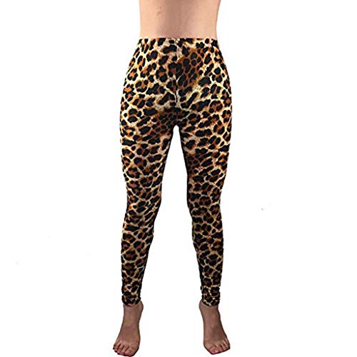 KUKICAT Women Stretch Yoga Leggings Fitness Running Gym Sports Leopar Active Pants Yellow