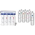 iSpring CU-A4 0.01?m Ultra-Filtration Under Sink Water Filter System, Tankless 4-Stage High Capacity, Remove 99.99% Contaminants & F7-CUA4 Replacement Filter Set, Medium, White