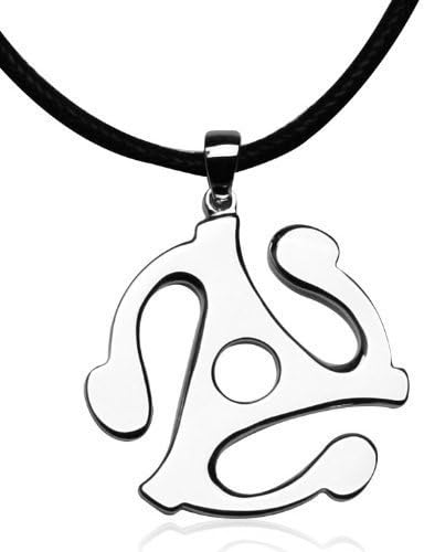 Titanium Steel Survivors 45 Rpm Record Adapter Necklace Pendant Necklace,Survivors 45 Necklace