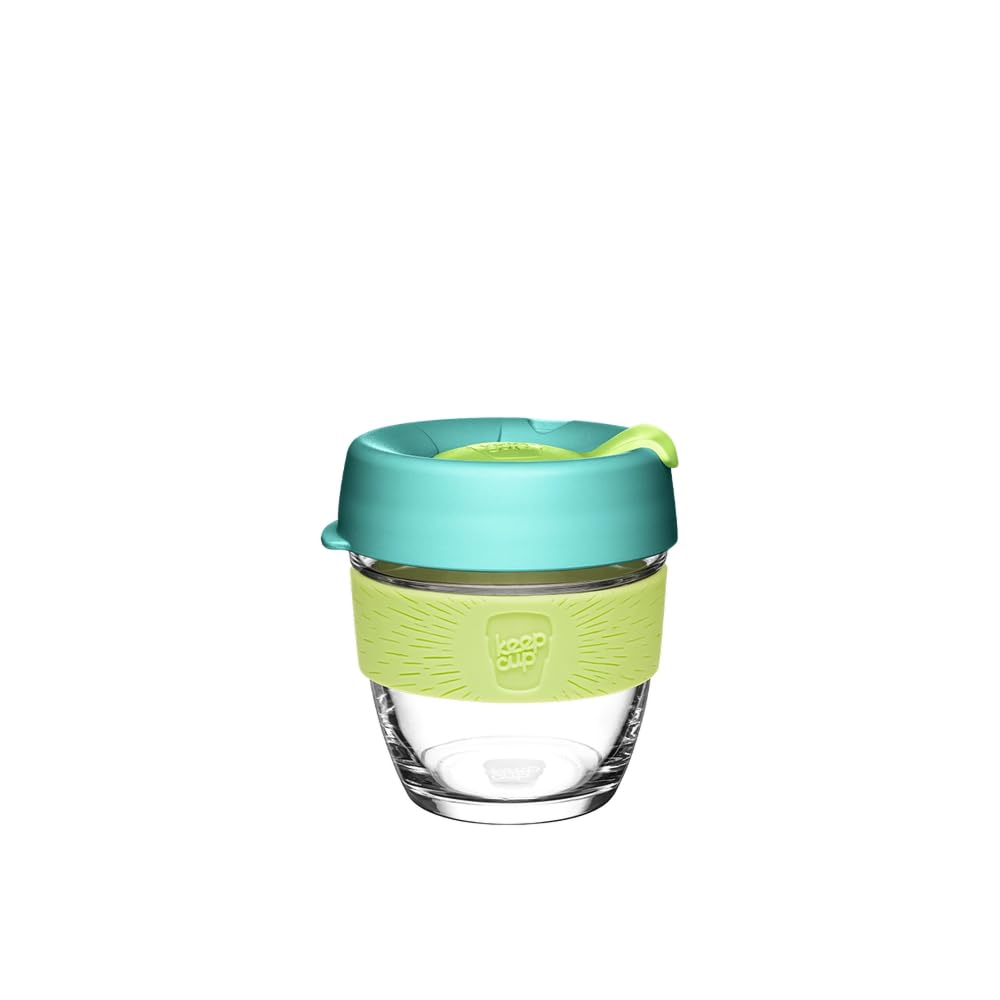KeepCup Brew, Reusable Coffee Cup - Tempered Glass and Splashproof Sipper Lid, Small 8oz/227ml - Matcha, Matcha Green, 8 fl oz