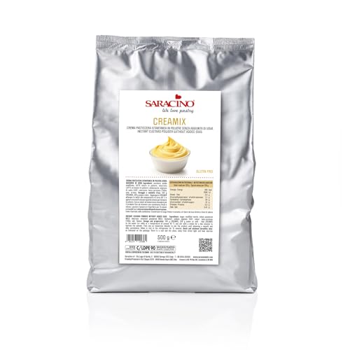 Saracino We Love Pastry - Creamix da 500 g. - Preparato in polvere per la realizzazione di crema a freddo al gusto di Crema Pasticcera