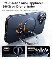 TORRAS Ostand Q3 Spin für iPhone 16 Hülle mit 360° Ständer Schwarz – Ansicht 3